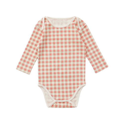 Baby Girl Plaid Envelope Collar Bodysuit