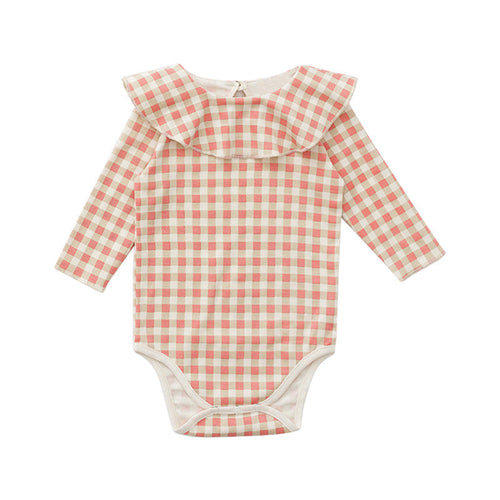 Baby Girl Plaid Envelope Collar Bodysuit