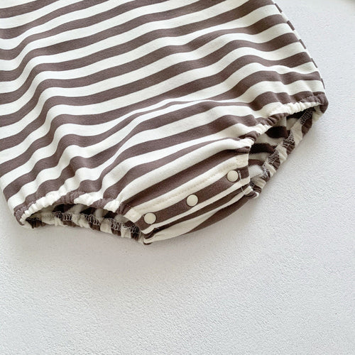 Baby Boy Striped Bear Embroidered Onesie
