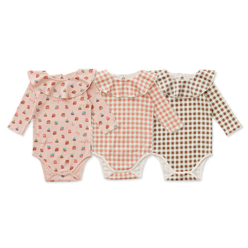 Baby Girl Plaid Envelope Collar Bodysuit