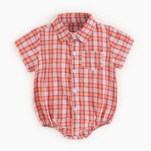 Baby Boy Plaid Pattern Bodysuit