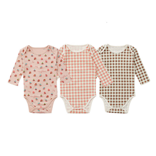 Baby Girl Plaid Envelope Collar Bodysuit