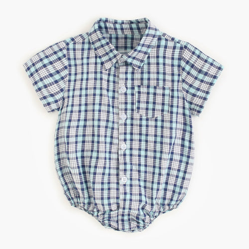 Baby Boy Plaid Pattern Bodysuit