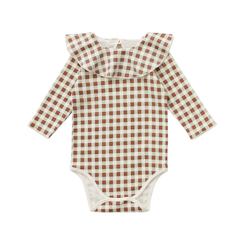 Baby Girl Plaid Envelope Collar Bodysuit